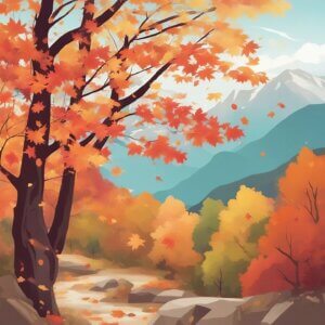 紅葉の山々